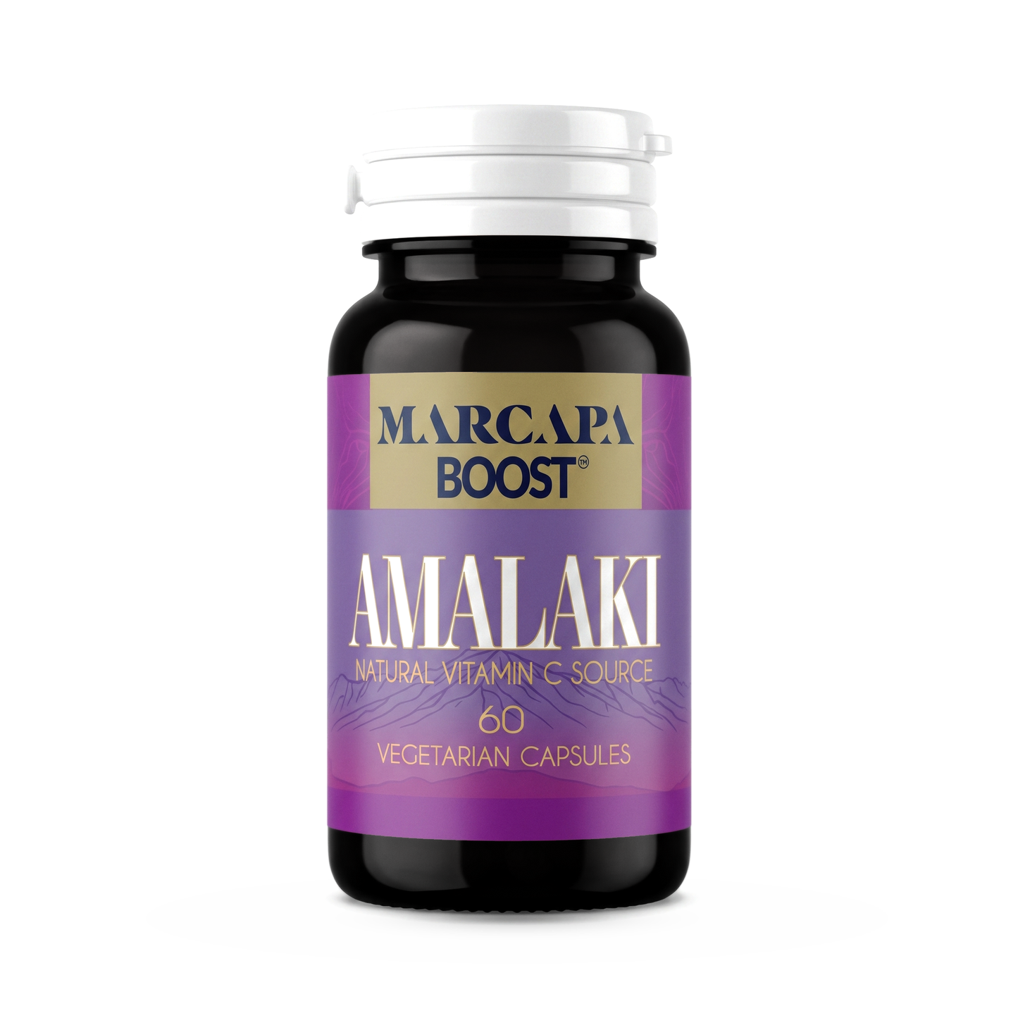Marcapa Amalaki front label: whole fruit amla, 60 vegetarian capsules