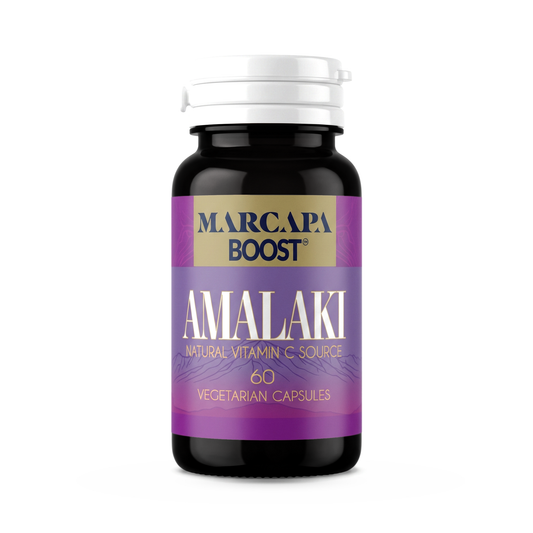 Marcapa Amalaki front label: whole fruit amla, 60 vegetarian capsules