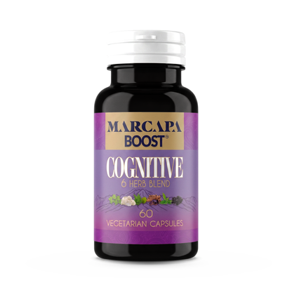 Marcapa Cognitive front label: 6 herb blend, 60 vegetarian capsules